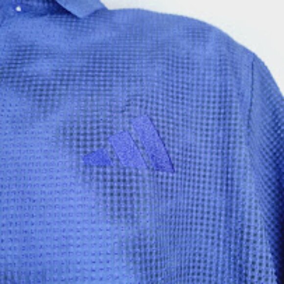 Adidas Men's Blue Playgreen Spray Die Short Sleeve Golf Casual Polo Shirt Sz XL - Picture 4 of 10